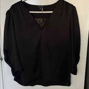 NWT 1. State Medium Women's Elegant‎ Black Blouse